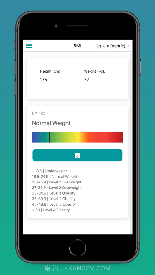 女性和男性BMI计算器截图2