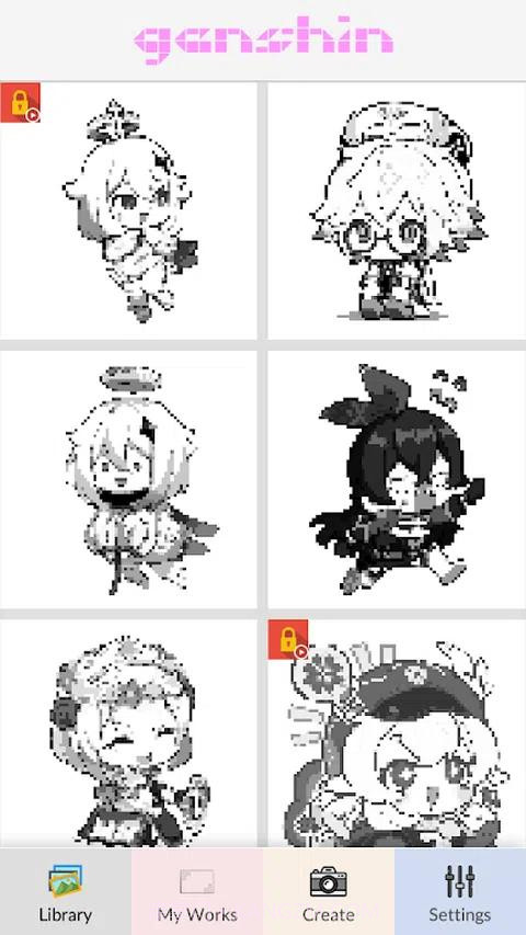 像素着色艺术原神截图2 像素着色艺术原神截图2