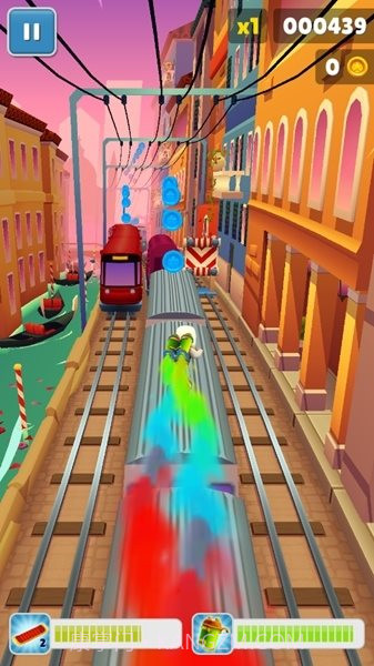 地铁跑酷威尼斯情人节蓝色金币版截图2
