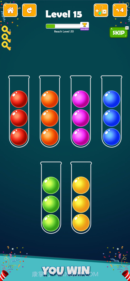 球颜色排序谜游戏截图5 球颜色排序谜游戏截图5